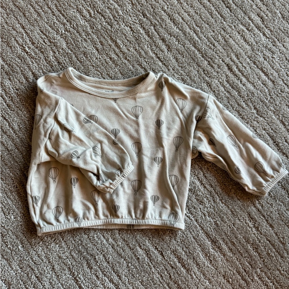 Kyte Baby Long Sleeve Drop Shoulder Top - Hot Air Balloon